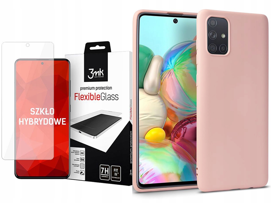 

Icon Silikonowe Etui Case Do Galaxy A71 +szkło 3MK