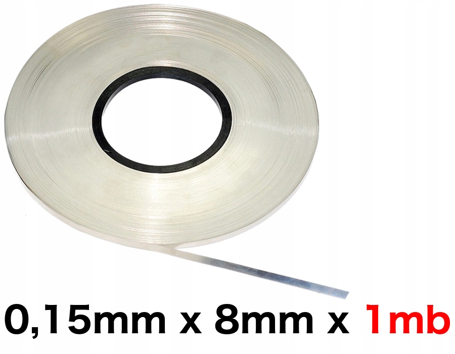 

Taśma niklowana 0.15x8mm 1mb do zgrzewania, nikiel