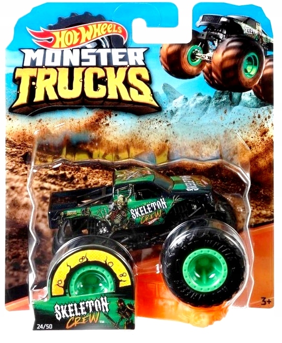 Autko Skeleton Crew Samochodzik Monster Trucks Auta Hot Wheels 1:64