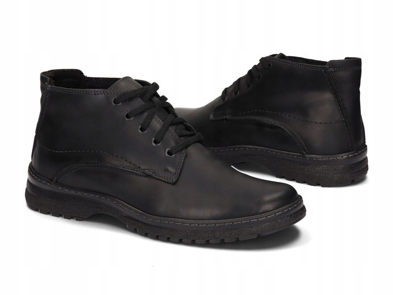 BUTY OCIEPLONE POLSKIE SKÓRA TRAPER 417 CZ 43 Model TRZEWIK