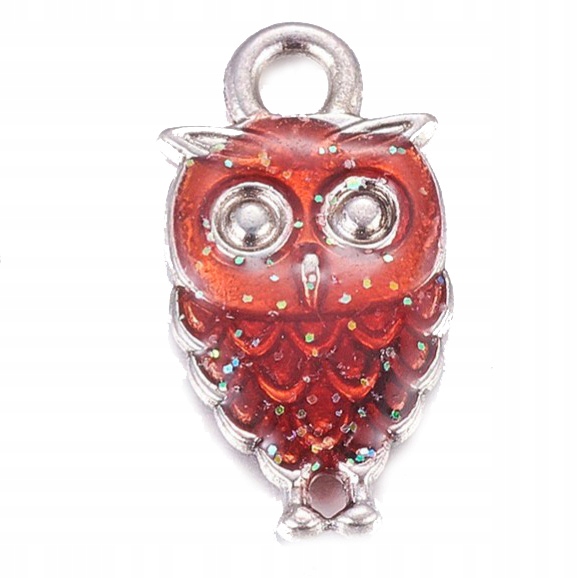 Zawieszka emaliowana Charms Sowa 18mm ekskluzywna