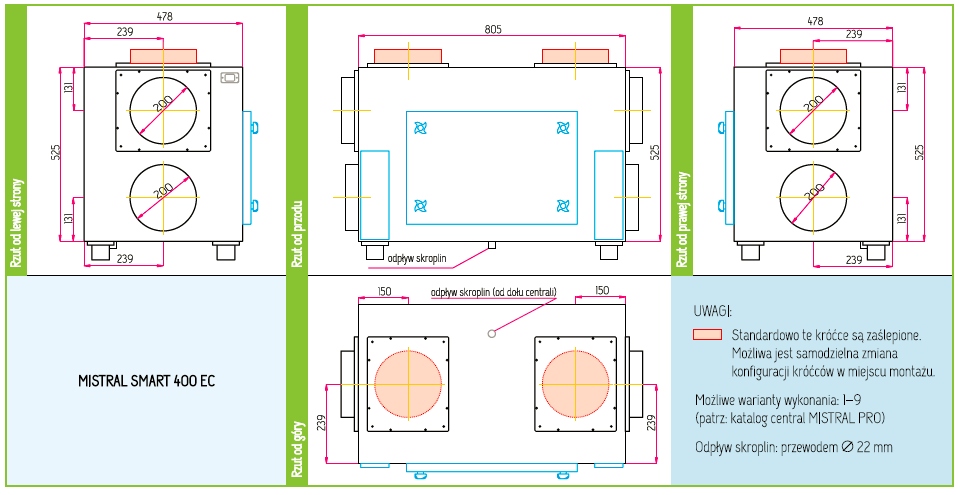 Rekuperator Mistral Smart 400 EC Centrala Kod producenta MISTRAL