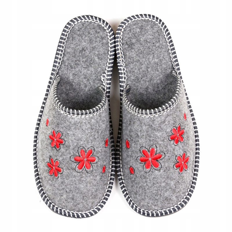 

Klapki Damskie Filcowe Kapcie Góralskie Kwiatki!