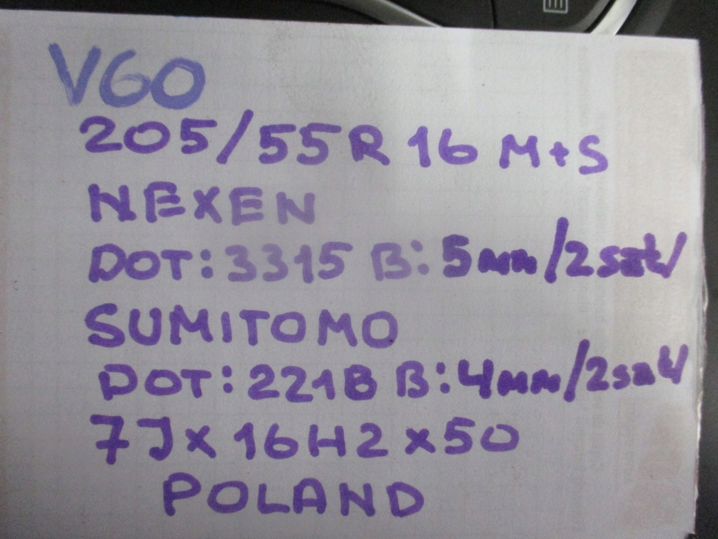 Koła felgi opony VOLVO V60 R16 M+S Marka opon Nexen