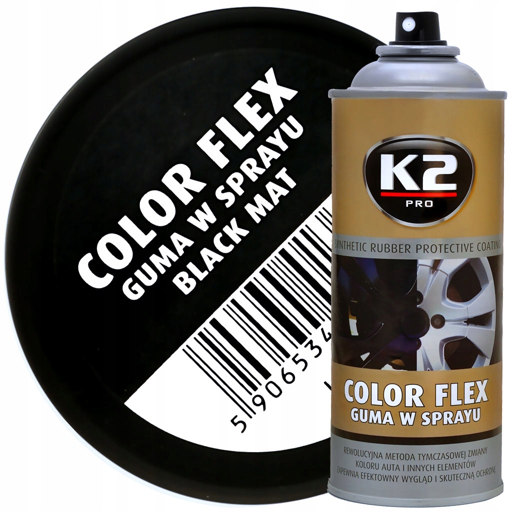 

K2 Color Flex Guma w Sprayu Czarna Matowa Powłoka