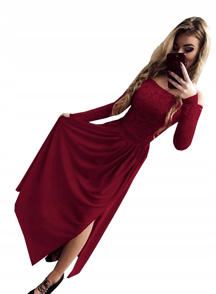 Wiki Bordó Dlouhá Šaty S Krajkovou Horou M