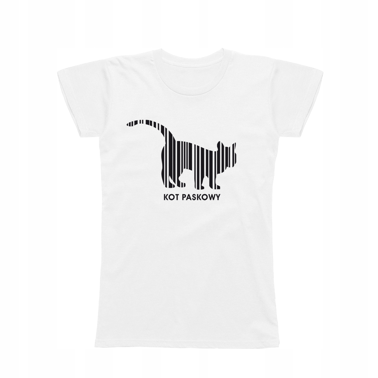 

L - Koszulka T-shirt Kot Paskowy Kreskowy Śmieszna