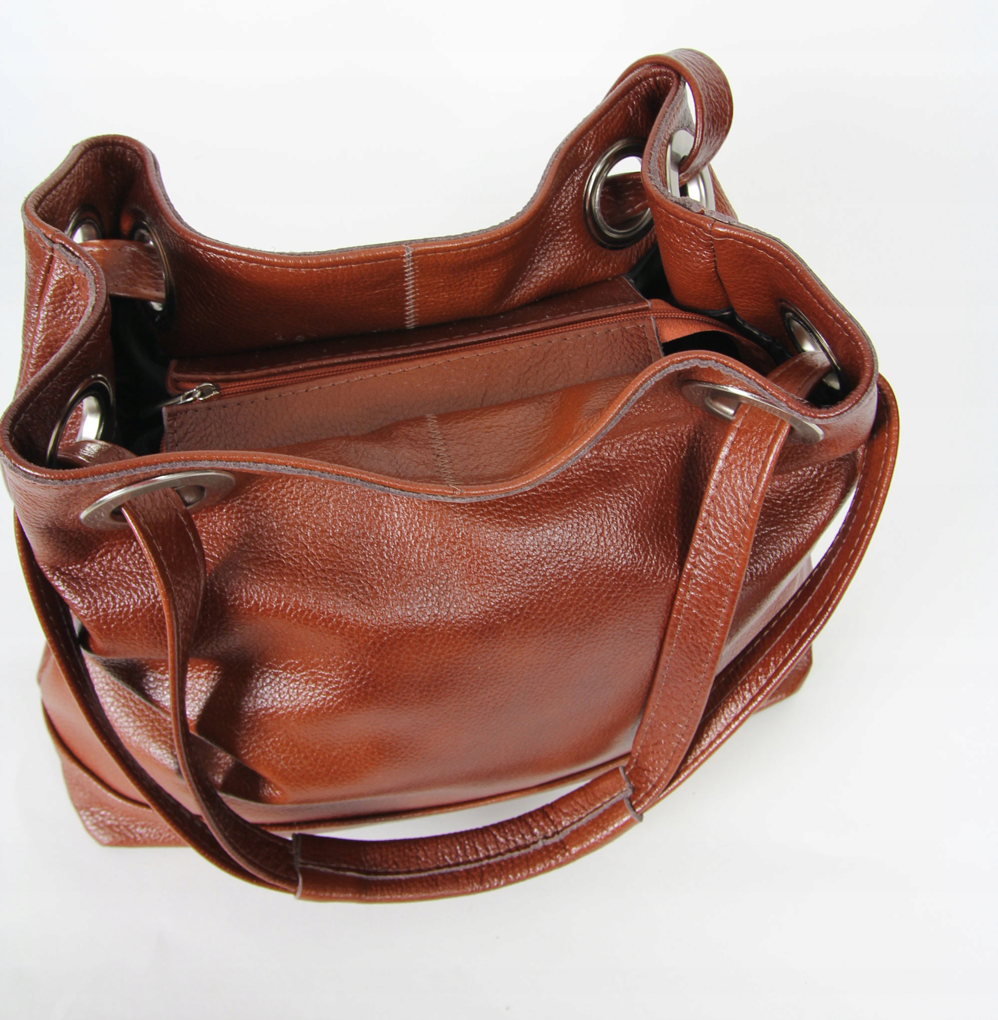 SKÓRZANA TOREBKA NA RAMIĘ - SKÓRA NATURALNA 100% Wysokość 34 cm