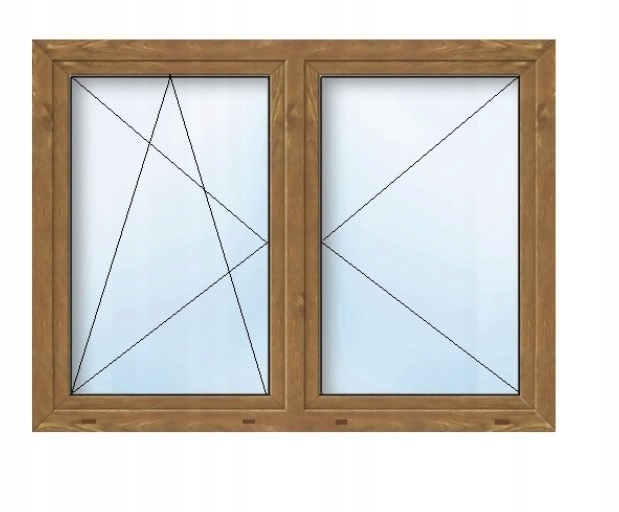 Okno PCV PCW 6-kom Złoty dąb RU+R 1365x835 140x90