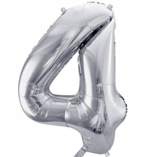 

Balon Foliowy Kolor Srebrny 86CM Cyfra 4