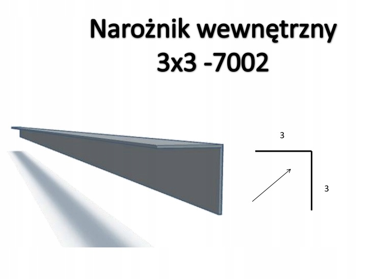 Narożnik wewnętrzny 3x3 7002