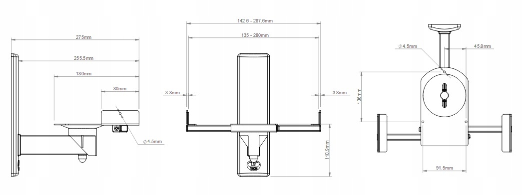 B-Tech BT77 uchwyty do głośników PARA CZARNE Model BT77
