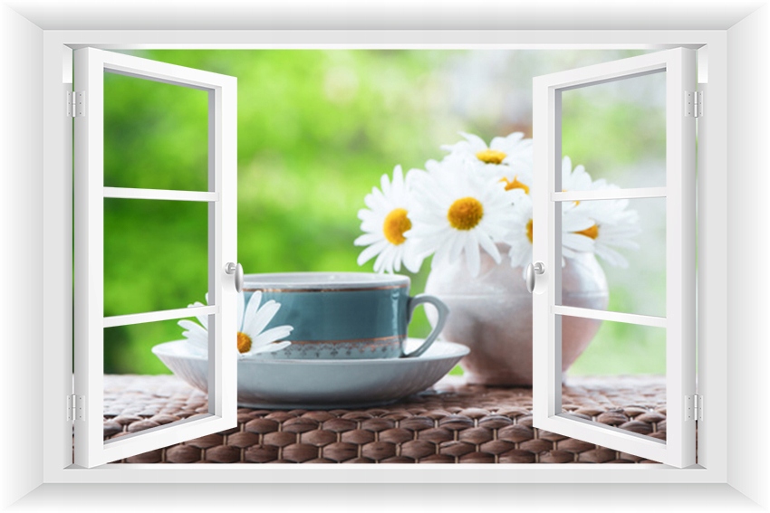 

Fototapeta Okno 3D Widok Kuchnia Jadalnia 75wzorów