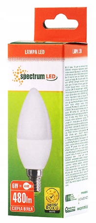 

Żarówka Led E14 480lm Ciepła Biała 6W 2700-3200K