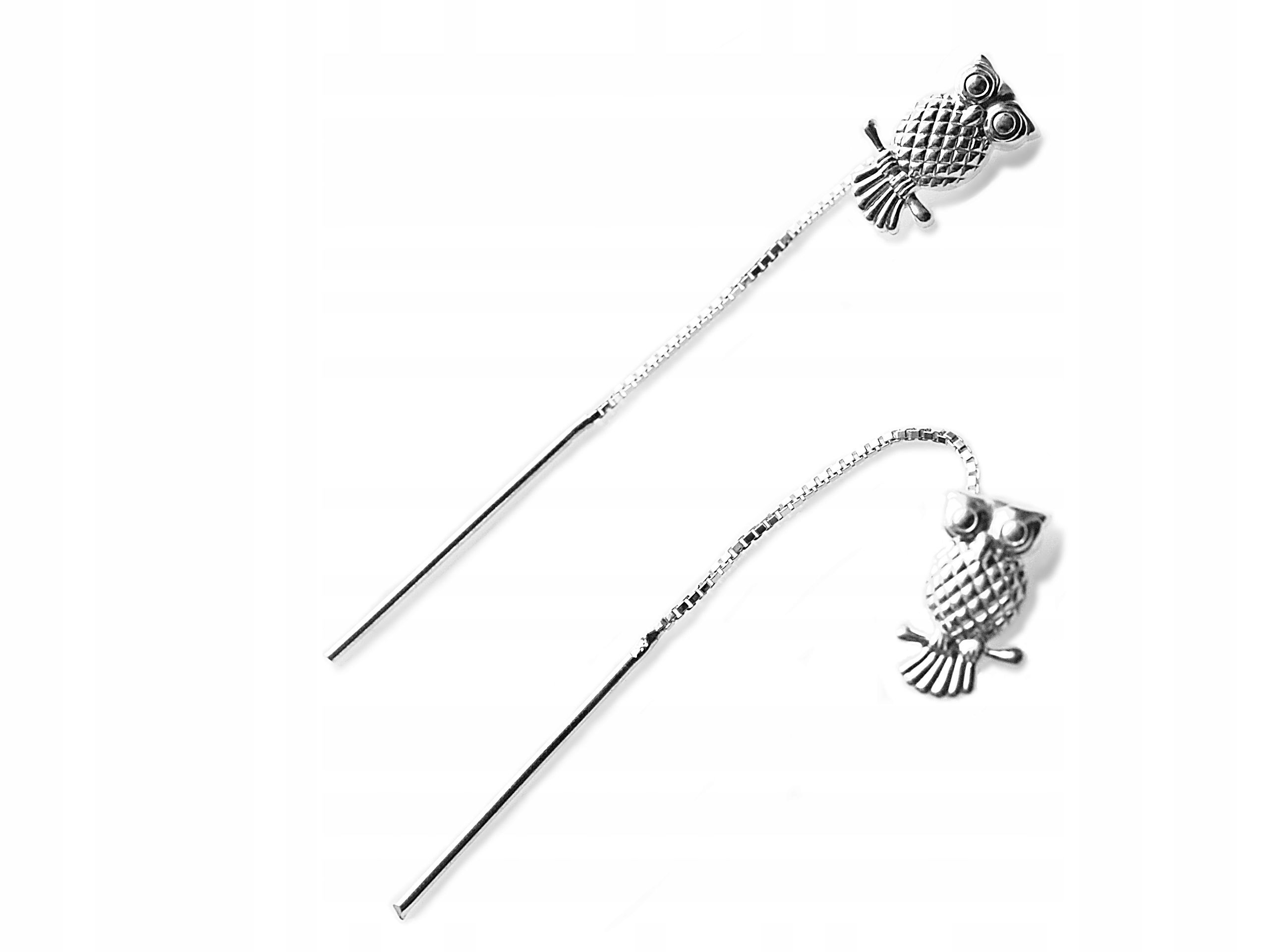 

pr.925 Srebrne Kolczyki Sowy / Sówki Przeciągane