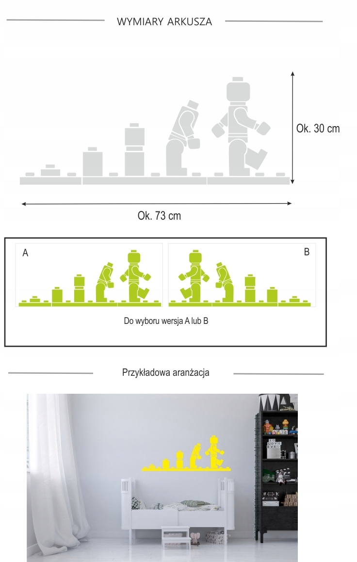 Naklejka NA ŚCIANĘ LEGO KLOCKI LUDZIKI L Marka bez marki