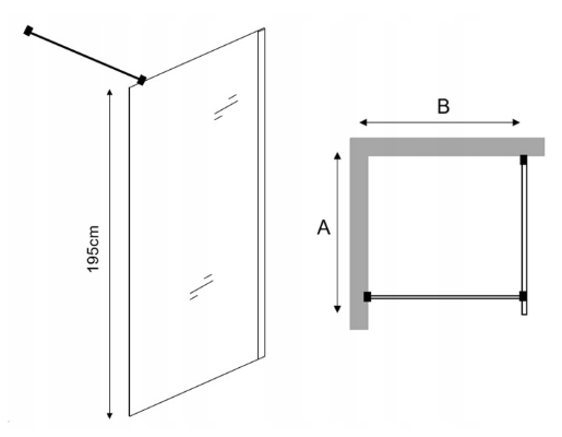 VELDMAN ŚCIANKA PRYSZNICOWA WALK IN MONAKO 60 cm 8mm Grubość szkła/szyby 8 mm
