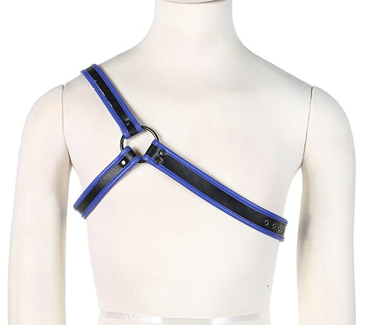 HARNESS UPRZĄŻ MĘSKA BLU METALRING FETISH BDSM UNI