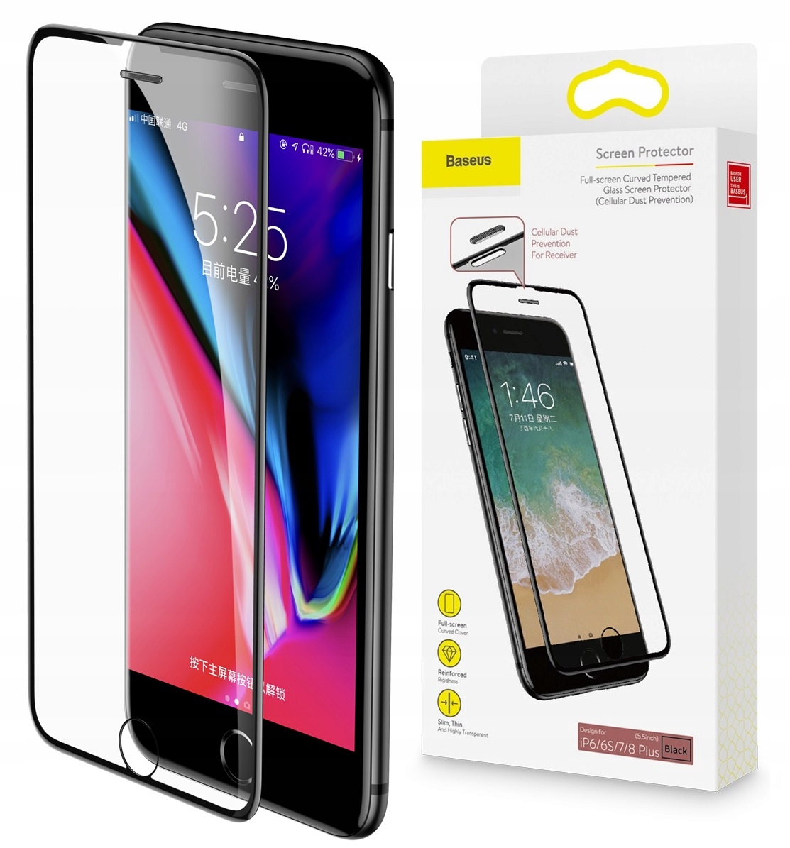 

Baseus Szkło Hartowane 9H Do Iphone 6 6S 7 8 Plus