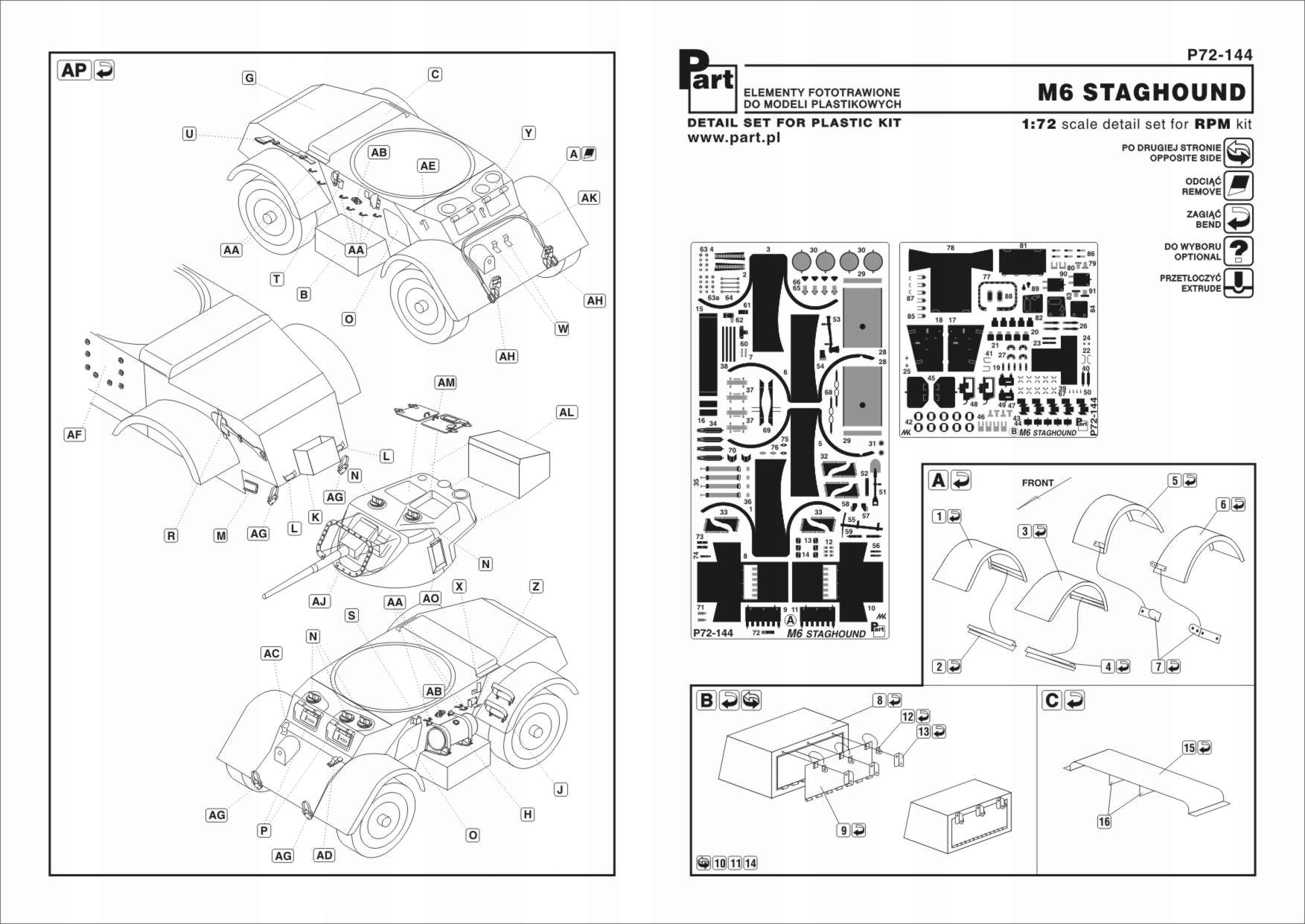 Část P72-144 1/72 M6 Staghound (rpm)