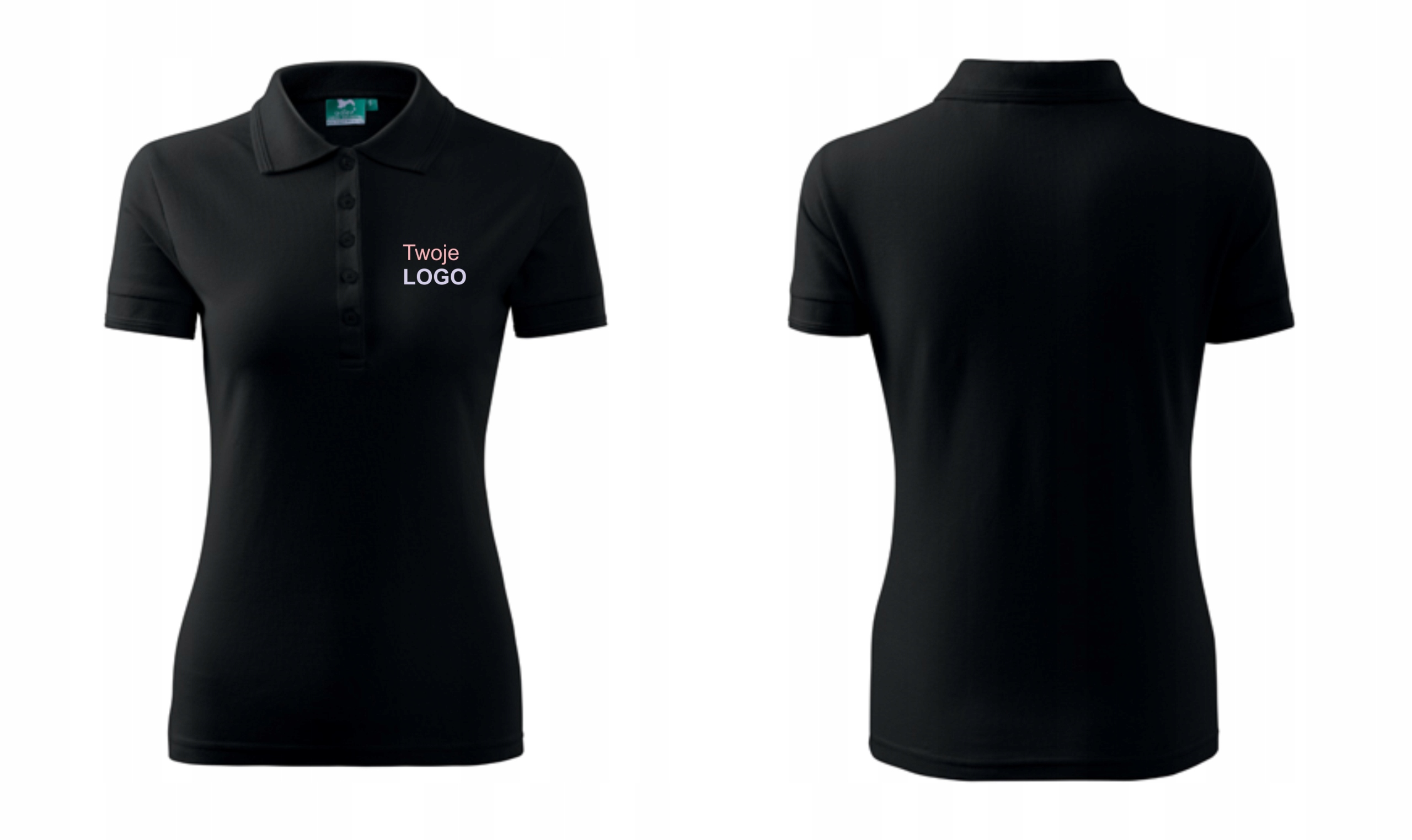 Koszulka POLO damska + Twoje LOGO na piersi nadruk KOLORY Marka bez marki