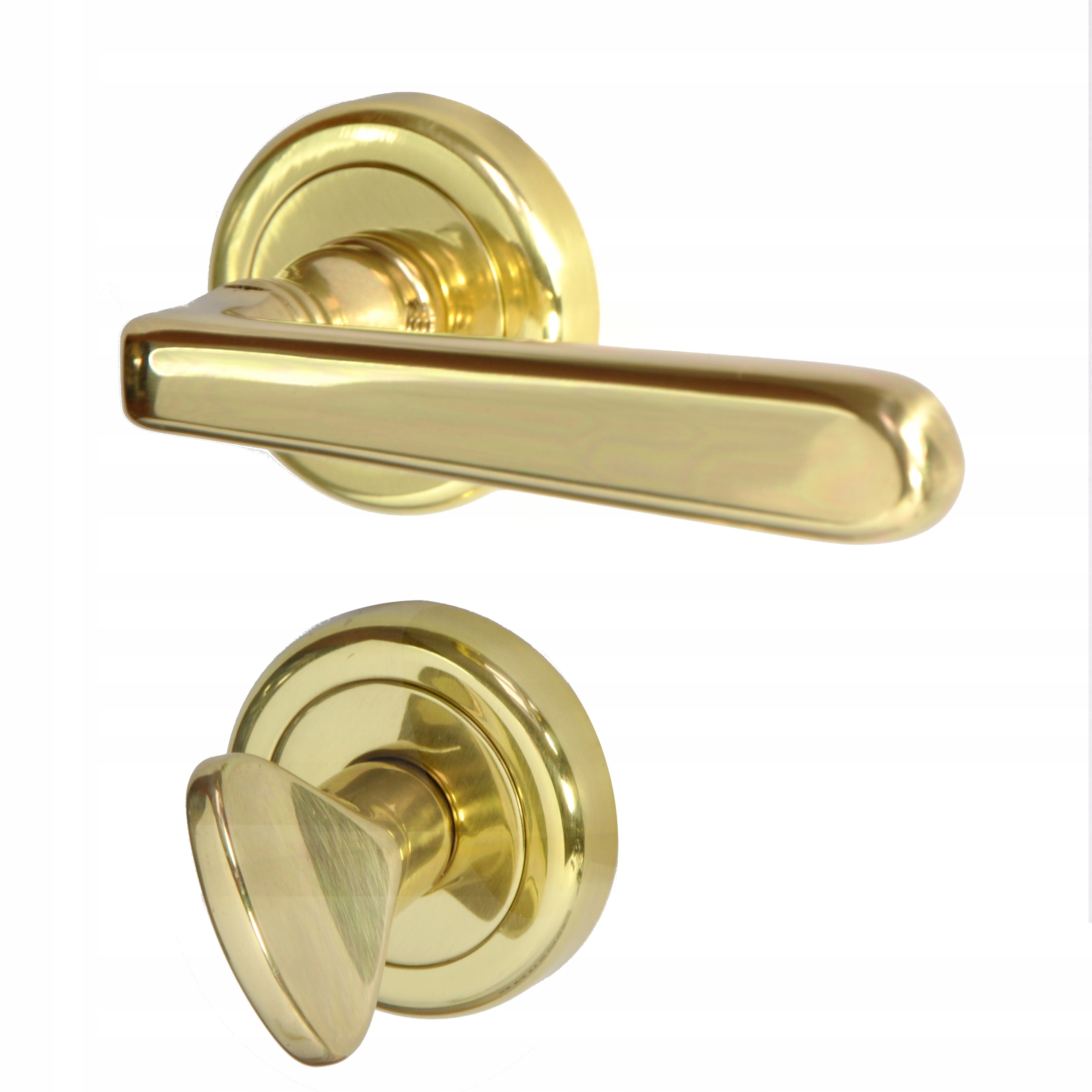 KLAMKA DRZWIOWA MOSIĘŻNA Z MOSIĄDZU ŁAZIENKOWA WC