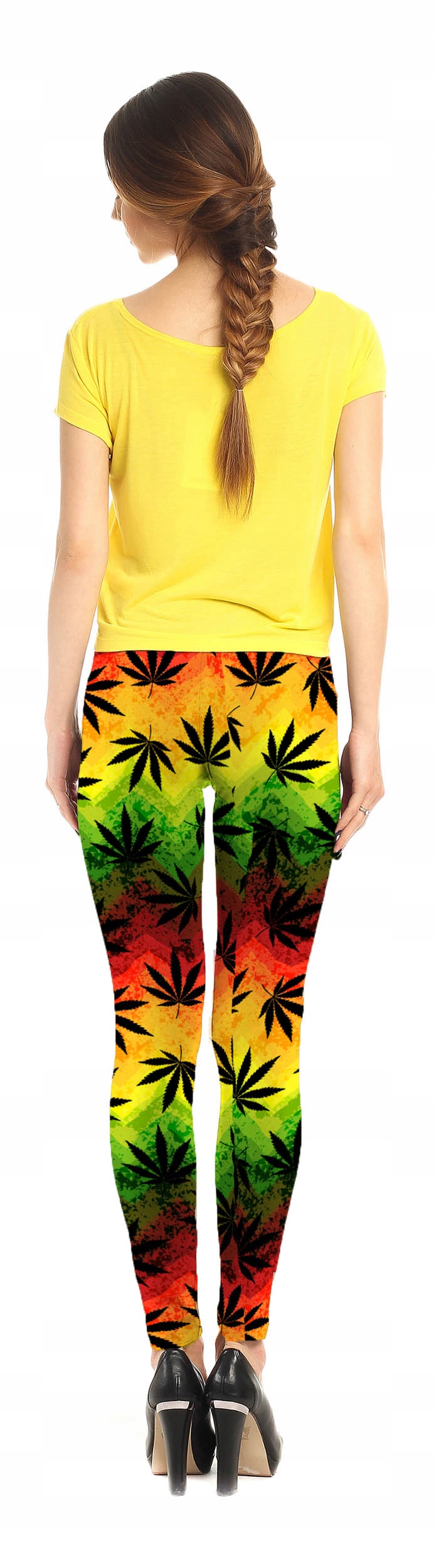 LEGGINSY RASTA FITNESS YOGA GETRY NADRUK Długość nogawki od kroku 80 cm