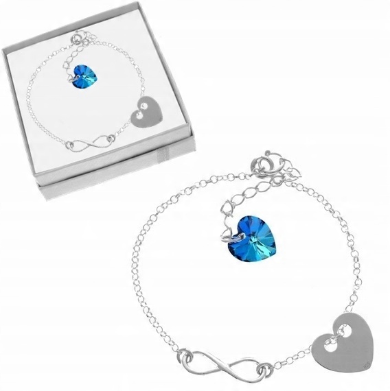

Serce Kr. Swarovski Bransoletka Grawer Infinity