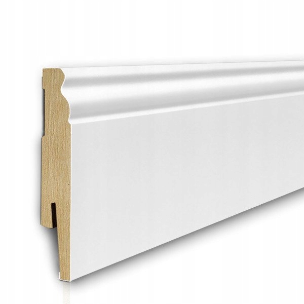 Listwa przypodłogowa MDF 8 BIAŁA Cokół RYFLOWANA