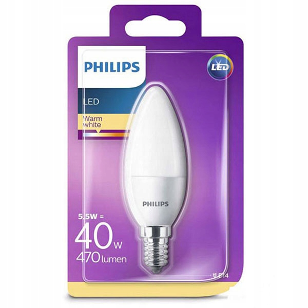 Żarówka LED E14 5,5W=40W 520lm PHILIPS 4000K