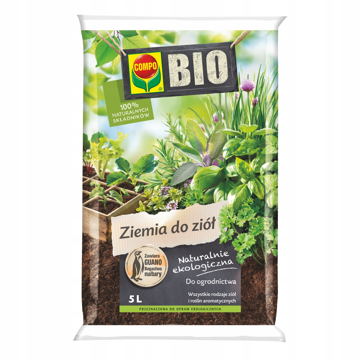 

Compo Bio Podłoże Ziemia Do Ziół Bazylii Melisy 5L