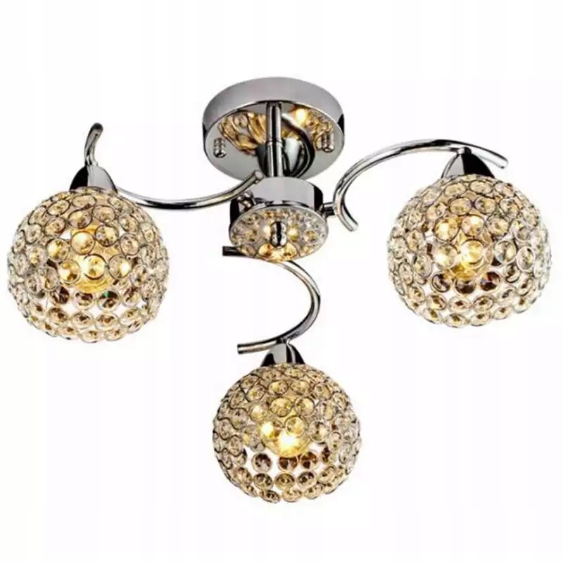 

Lampa Wisząca Plafon Chrom Żyrandol KryształKI