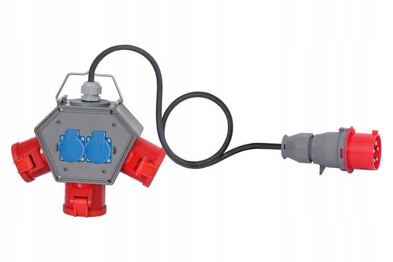 F-ELEKTRO POLYBOX SWITCHGEAR 3X SOCKET 16A 5P 2X SOCKET 230V + CABLE