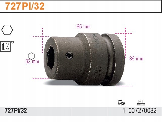 NASADKA UDAR DO KOŃC UCHWYT 32MM 1 1/2'' 727PI/32 Marka Beta