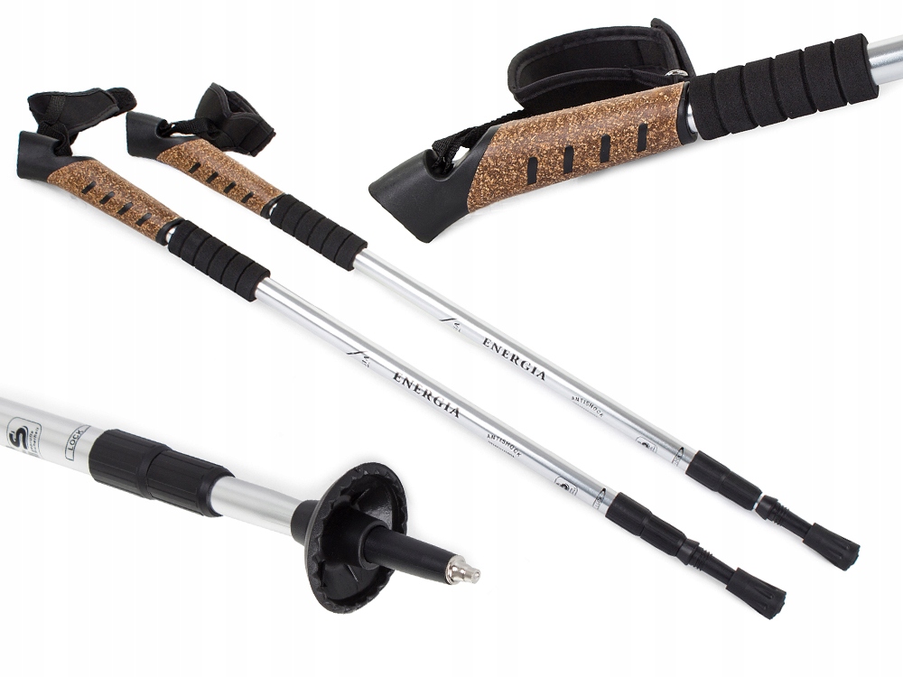 KIJKI NORDIC WALKING TREKKINGOWE KIJE DO CHODZENIA Grot stalowe