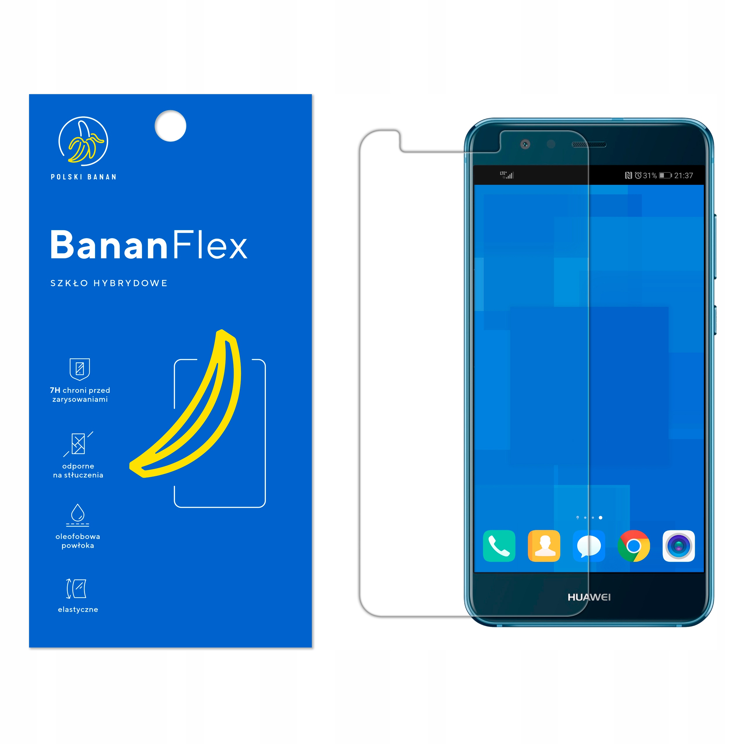 

Szkło Hybrydowe Polski Banan 7H do Huawei P10 Lite