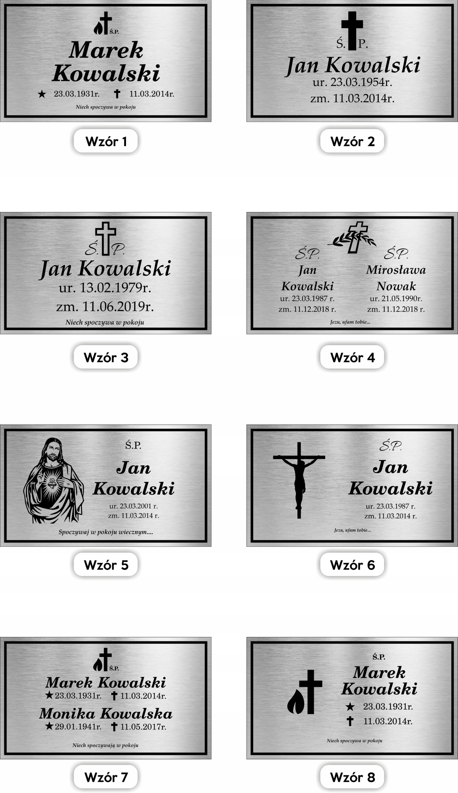 TABLICZKA NAGROBNA Z LAMINATU 15 cm na 26 cm GRAW Rodzaj tablicy grawerowane