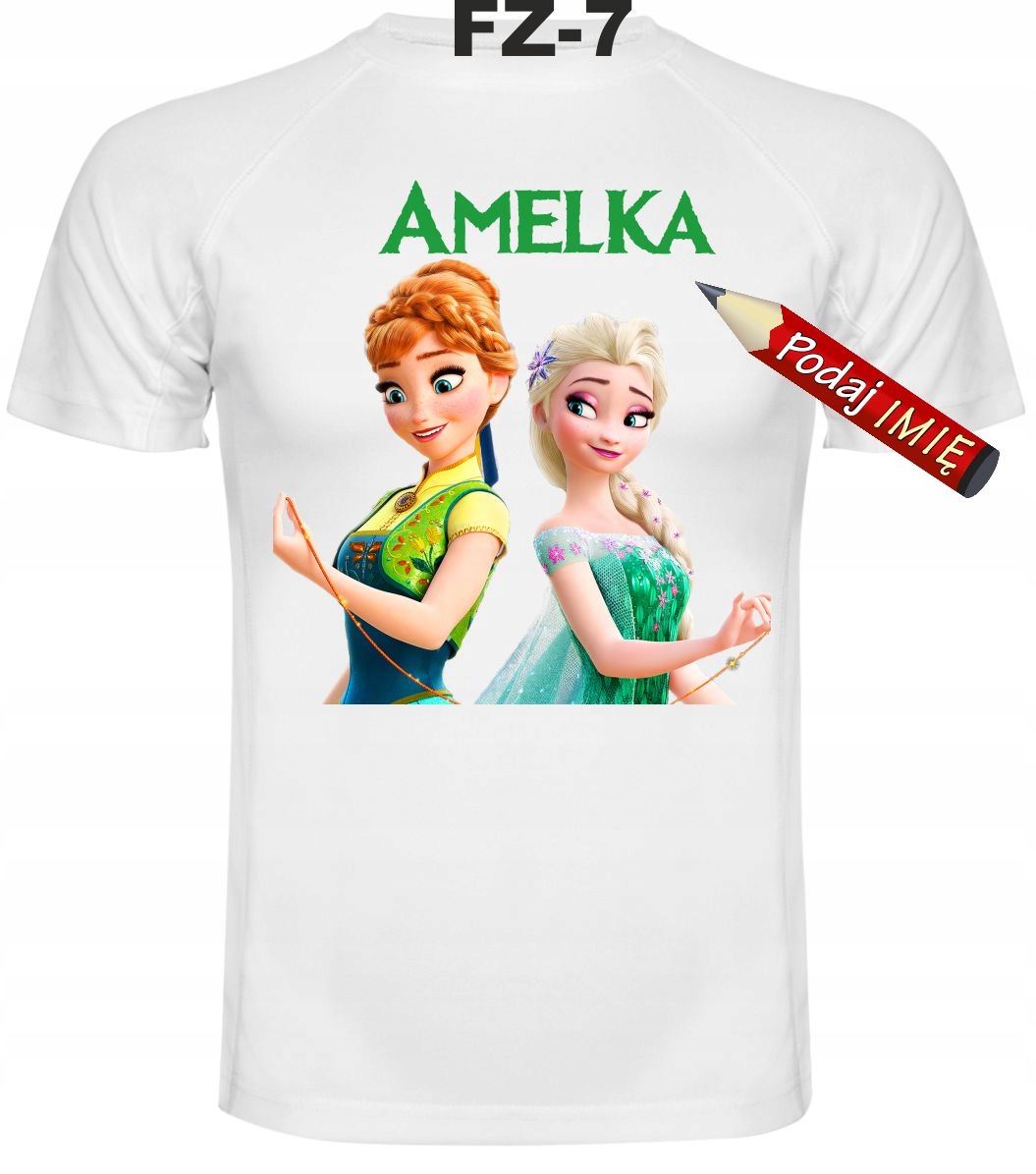 

Koszulka Kraina Lodu imię dziecka 122 cm T-shirt