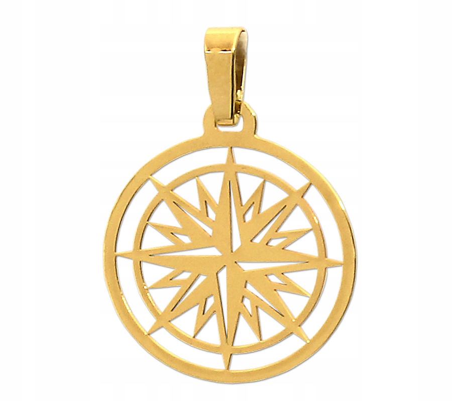 

Złoty wisiorek ażurowe kółko Róża Wiatrów pr.585