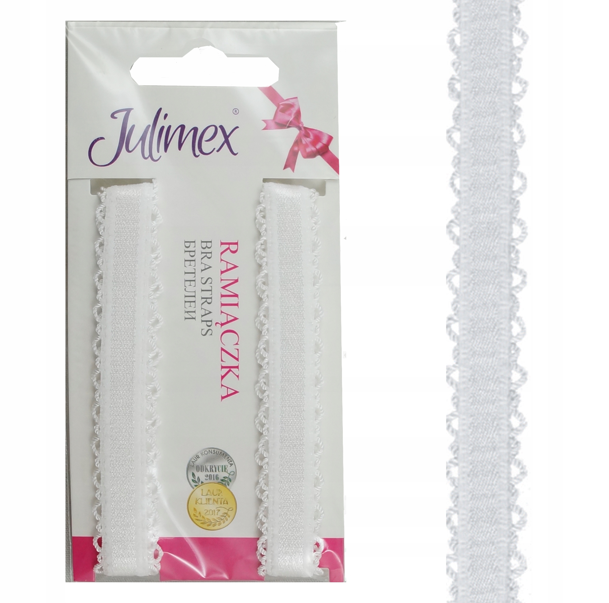 

Julimex Ramiączka RB-117 szer 10 mm Biały Ażurowy