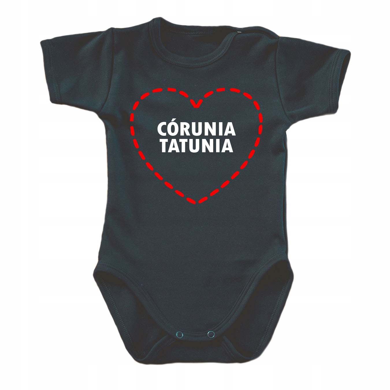 

Body niemowlęce z napisem Córunia Tatunia C-kr