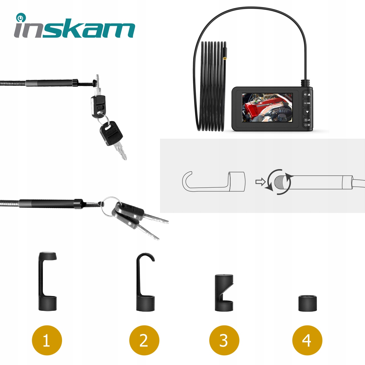 Kamera INSPEKCYJNA ENDOSKOP 5M 6LED FULL HD INSKAM Producent code INSKAM129 PL