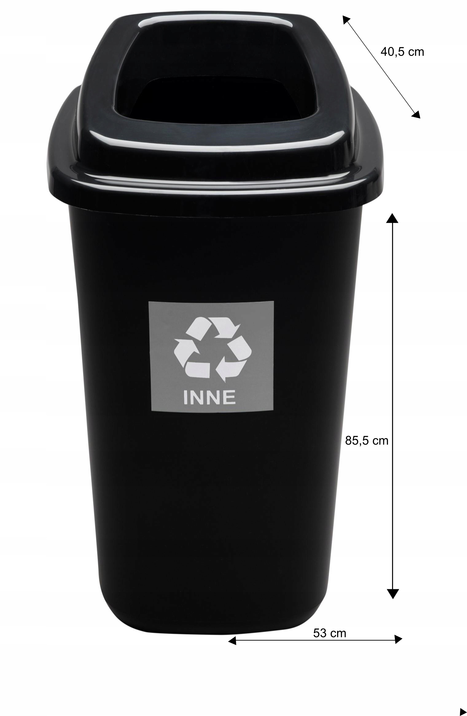 KOSZ DO SEGREGACJI ŚMIECI 90L CZARNY INNE EAN (GTIN) 5907749987058