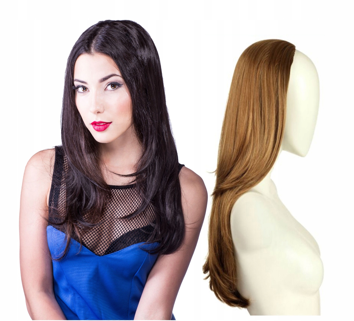 

Półperuka Half-wig Treska gęsta włosy 50cm