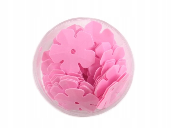 CK-042 Cekiny Kwiatki 14mm różowe 245 gram