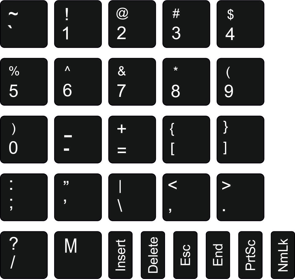 

Naklejki na klawiaturę Mały zestaw 13x13mm