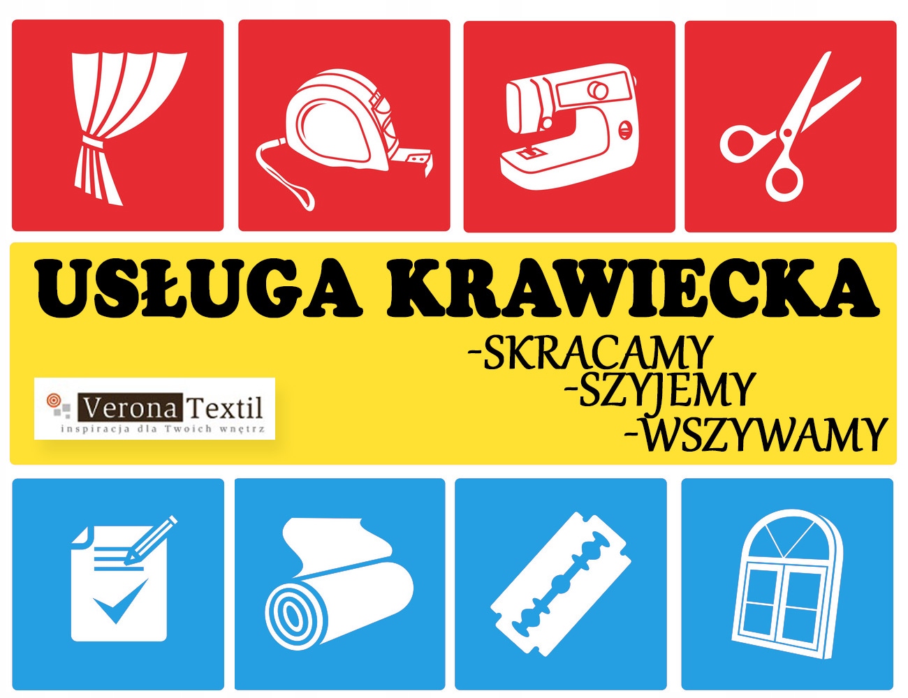 

Usługa Krawiecka, Usługa Szycia,firanka Skracanie