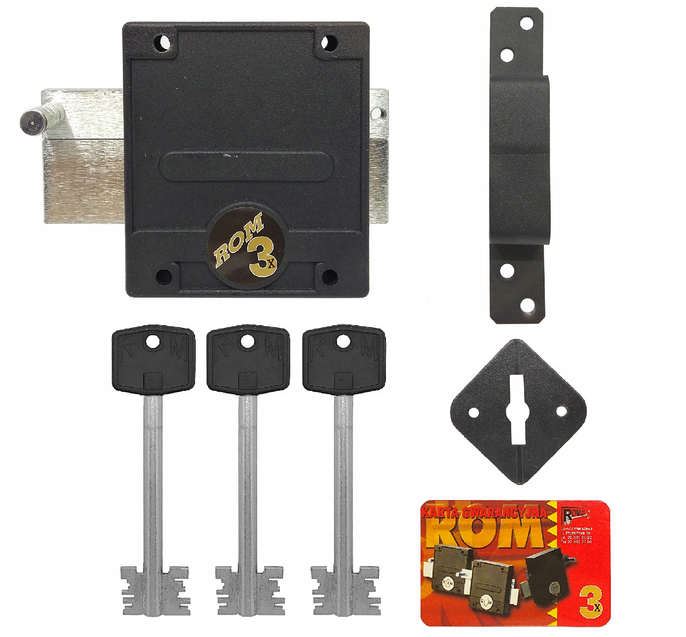 vrchní zámek Rom 3 černý, zamykání