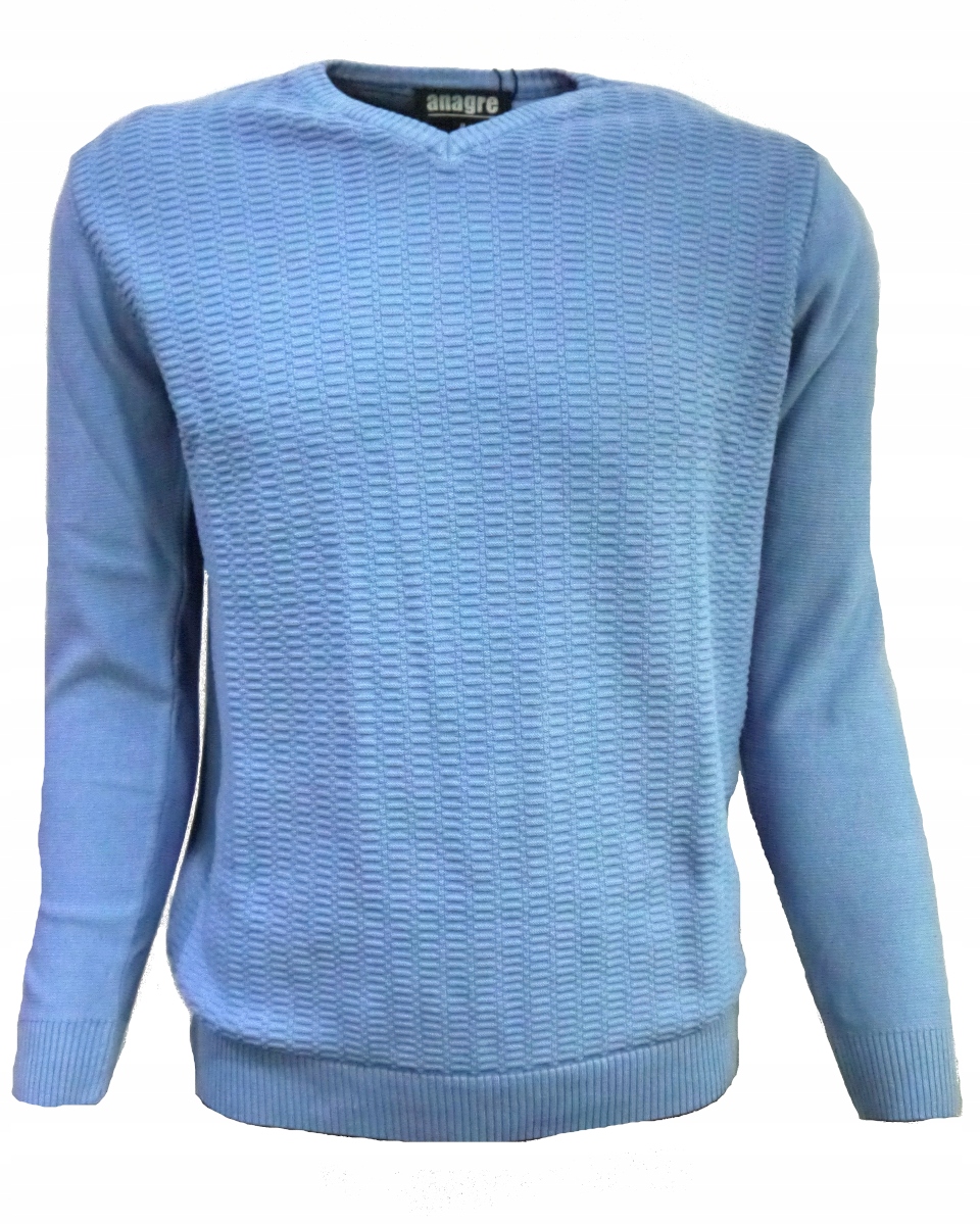 

Sweter-v Męski niebieski 100% Bawełny! Anagre |2XL