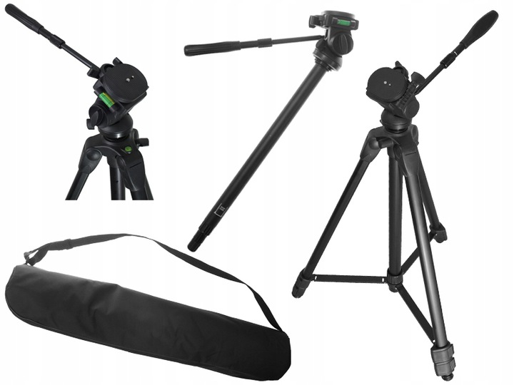 

Statyw Monopod 2w1 Foto Video Głowica 3D 69-185cm